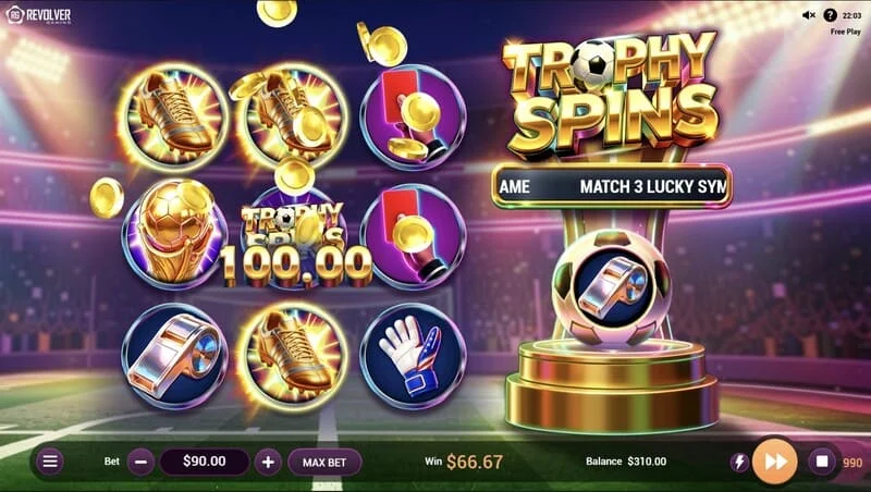 Trophy Spins World Cup 26 - kordajate väljamaksed Baller Bonusis