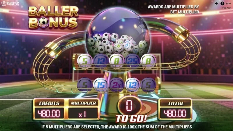 Trophy Spins World Cup 26 - Baller Bonus vooru käivitamine